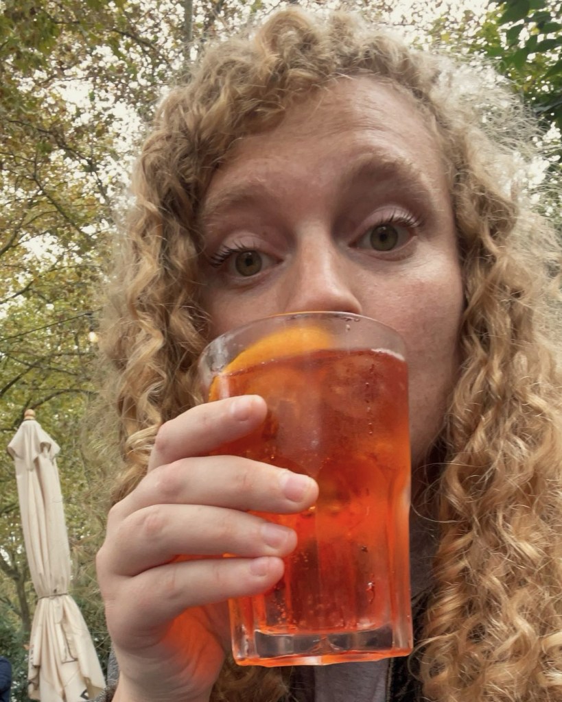 author of pepper me up drinking aperol spritz